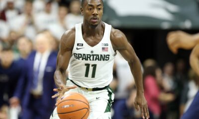 Former Michigan State point guard Tum Tum Nairn dribbles up the floor.