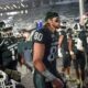 Former Michigan State football tight end Matt Seybert walks off the field.