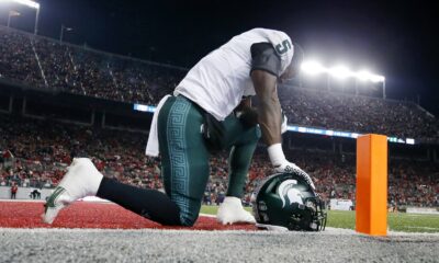 Michigan State football running back Nate Carter before a game