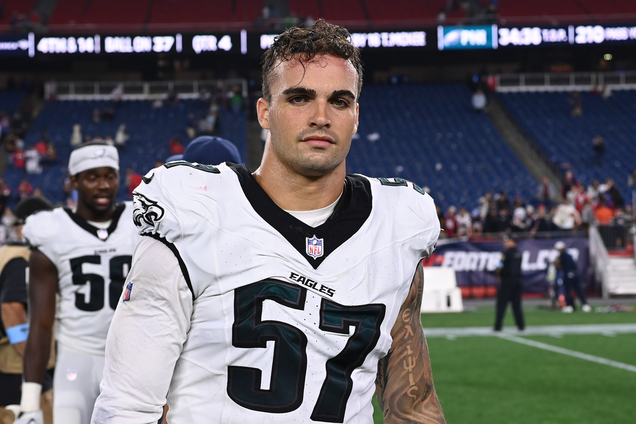 Former Michigan State football linebacker Ben VanSumeren walks off the field.