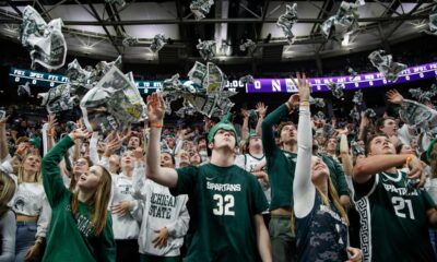 Michigan State basketball fans at the Breslin Center.