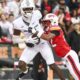 Michigan State football WR Jaron Glover catches a pass vs. Maryland.