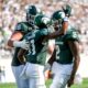 Michigan State football celebrates a touchdown vs. Prairie View A&M.