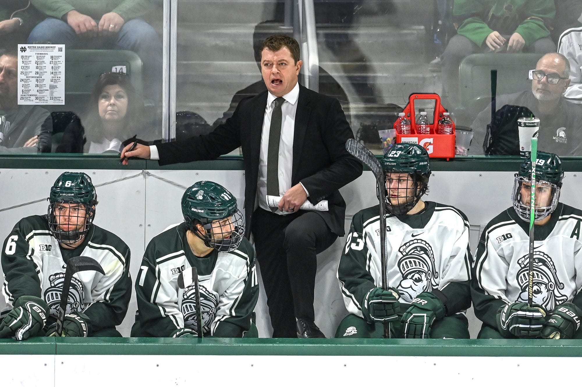 Michigan State hockey coach Adam Nightingale