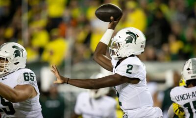 Michigan State football quarterback Aidan Chiles