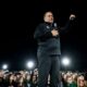 Tom Izzo speaks to the Izzone Campout crowd.