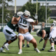 Michigan State football transfer Grady Kelly goes through drills.