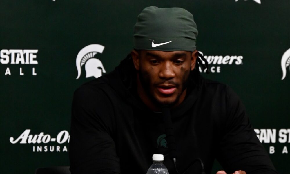 Michigan State football Jordan Hall speaks to media