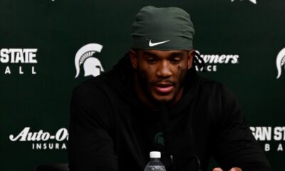 Michigan State football Jordan Hall speaks to media