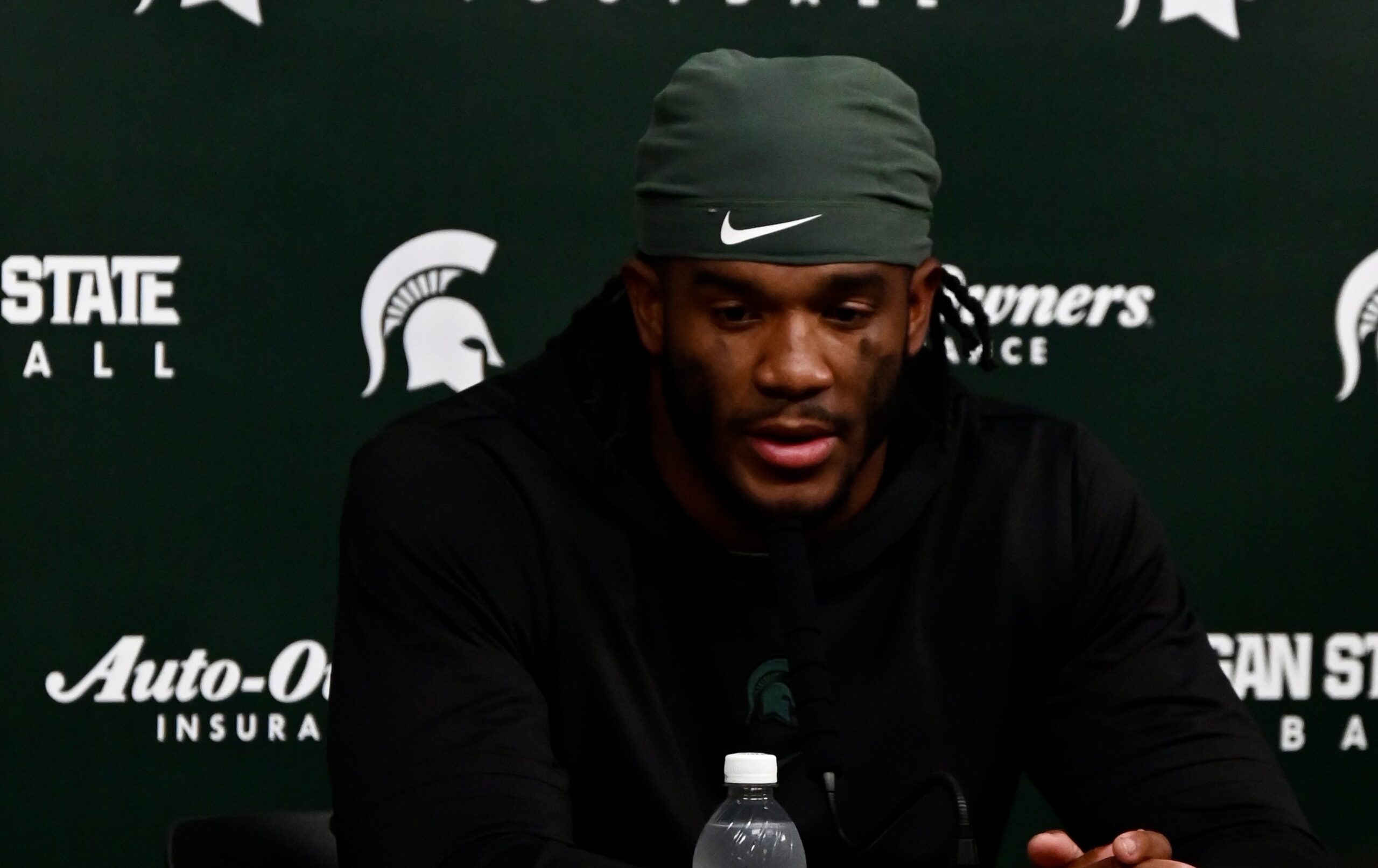 Michigan State football Jordan Hall speaks to media