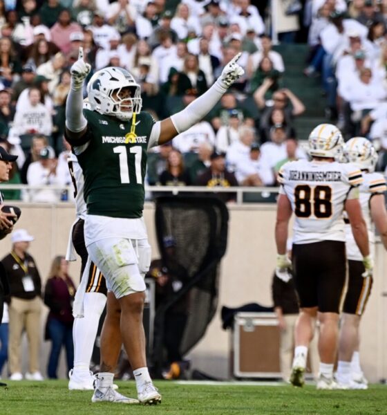 Anelu Lafaele Celebrating Against Western Michigan